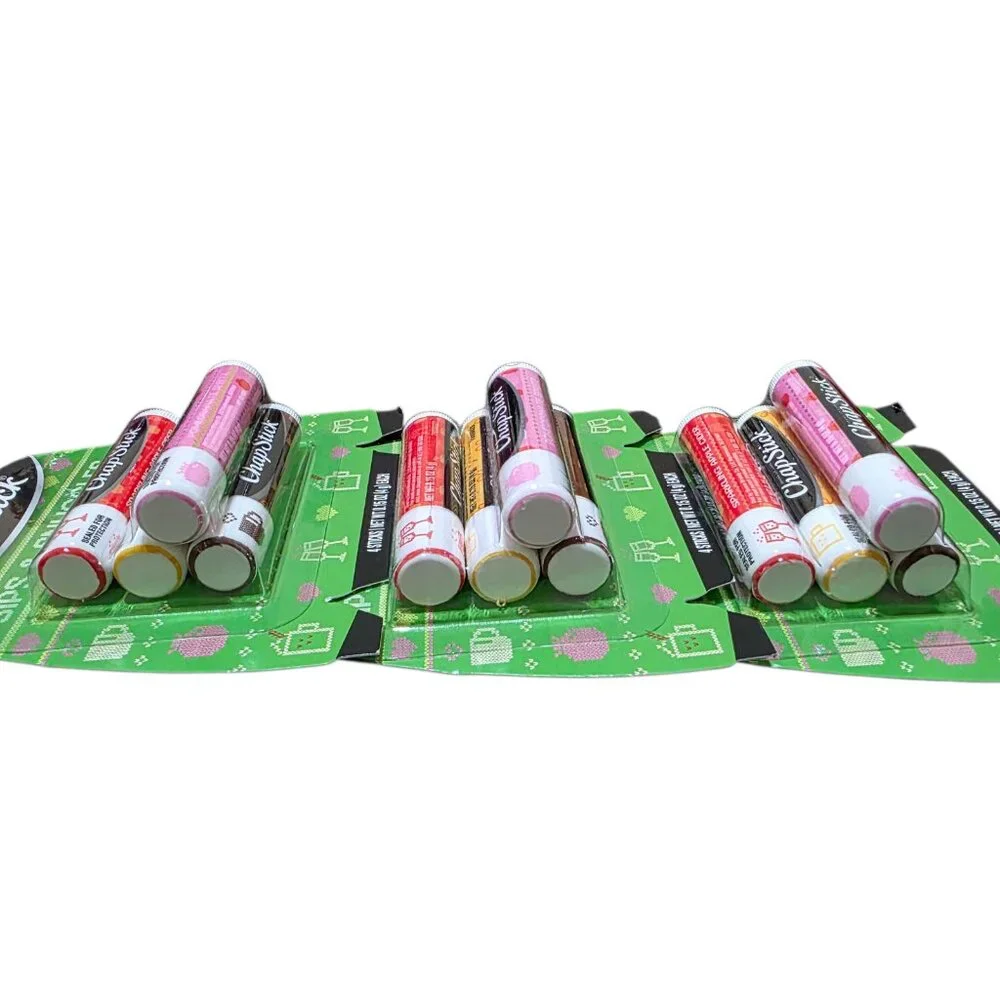 3 Pk (12 Sticks) Chapstick Sips & Snuggles Moisturizing Lip Care Limited Edition